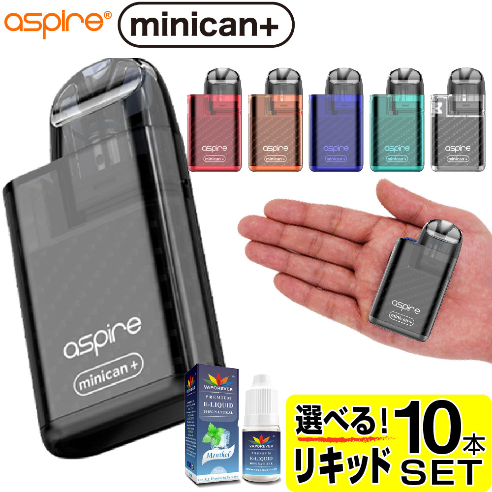 Aspire Minican 電子タバコ ベイプ Pod スターターキット 本体 タール ニコチン0 ポッド 水蒸気 電子 シーシャ 持ち運び おすすめ Vape リキッド 爆煙 禁煙 ニコチンゼロ ノンニコチン コンパクト スリム アスパイア ミニカンプラス 新色追加