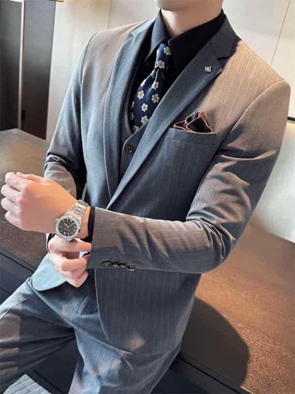 背広 メンズ 成人男性用 フォーマル 商行為 礼服 御芽出度 か細い 3点仕掛ける 上衣 より良い ズボン下 浅・稀色 霧薄墨色 抗シワ