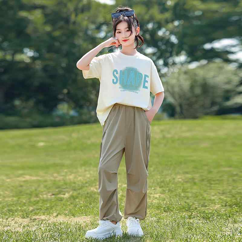 パンツ キッズ 女の子 速乾 2点セット 子供服 夏 韓国風 おしゃれ かわいい カジュアル 上下セット 120cm 130cm 140cm 150cm 160cm 170cm 180cm