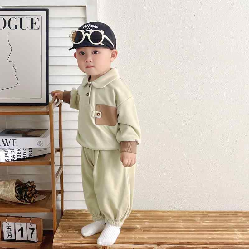 ベビー服 上下セット 男の子 春秋 かわいい A類 コットン混紡 長袖 トップス 長ズボン 2点セット 73CM 80cm 90cm 100cm 110cm