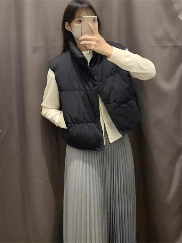 落ち込む限りない レディース 遊撃手丈 御上さん服 秋冬 ポリエステル 白ダックダウン 立襟 心地よい 水色系 オリーブ色 象牙色 黒いこと