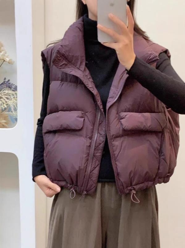 落ち込む限りない レディース 遊撃手丈 ゆったり ノースリーブ アウター 御膳上等感 赤銅色 ベージュ 黒いこと パープル 秋冬