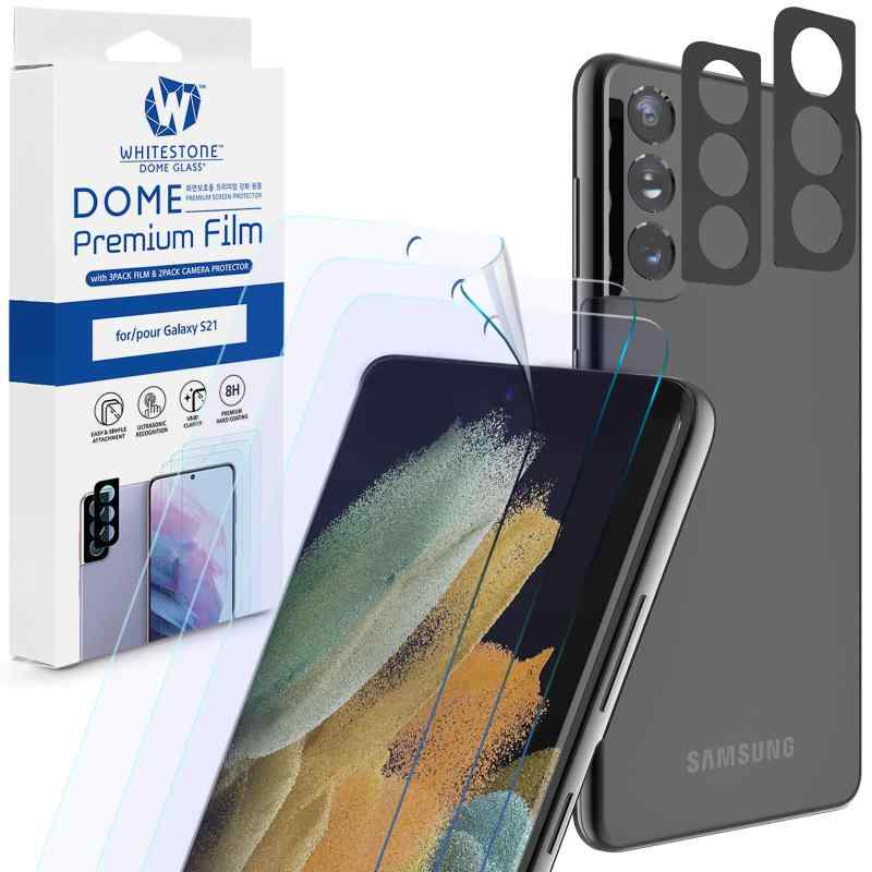 Whitestone Premium Film+ EZ Camera Protector Galaxy S21用 TPUフィルム+カメラフィルム[3枚＋2枚セット]画像