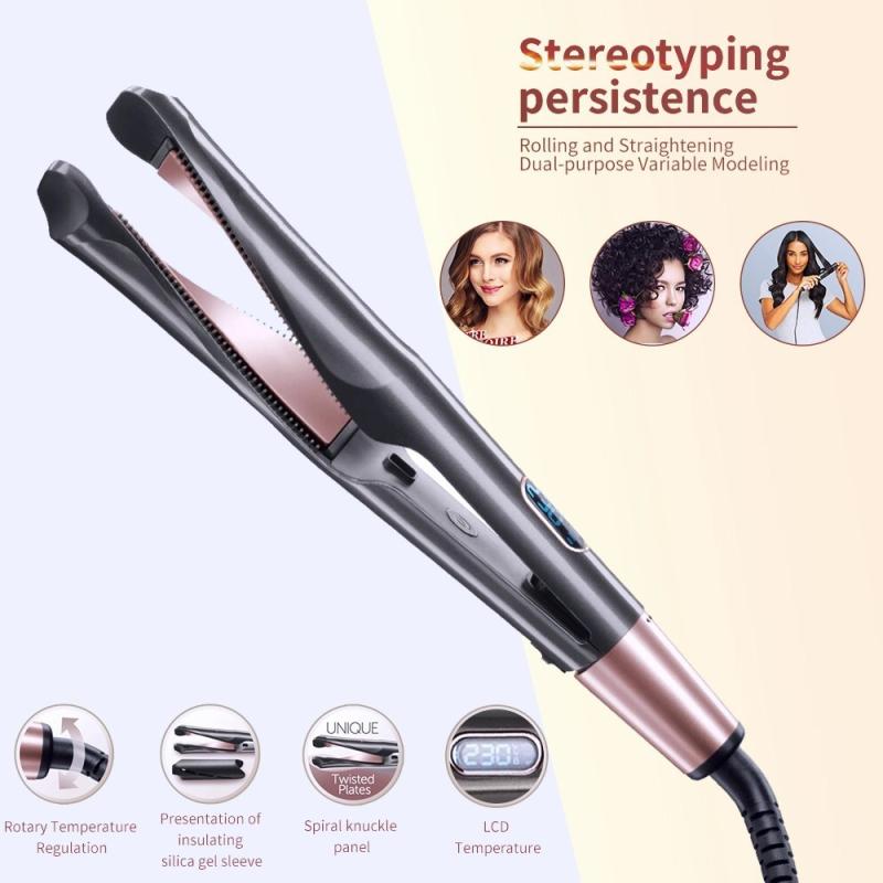 ヘアアイロン レディース ストレート カール 2way ウェーブ 電気 自動 巻き 温感 10段階 調整 トルマリン セラミック 海外対応