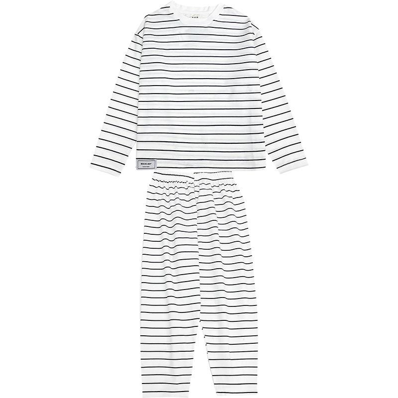 子供用パジャマ 春秋 男の子 ストライプ柄 綿 上下セット 部屋着 ルームウェア 110cm 120cm 130cm 140cm 150cm 160cm 170cm 保温性 普段使い