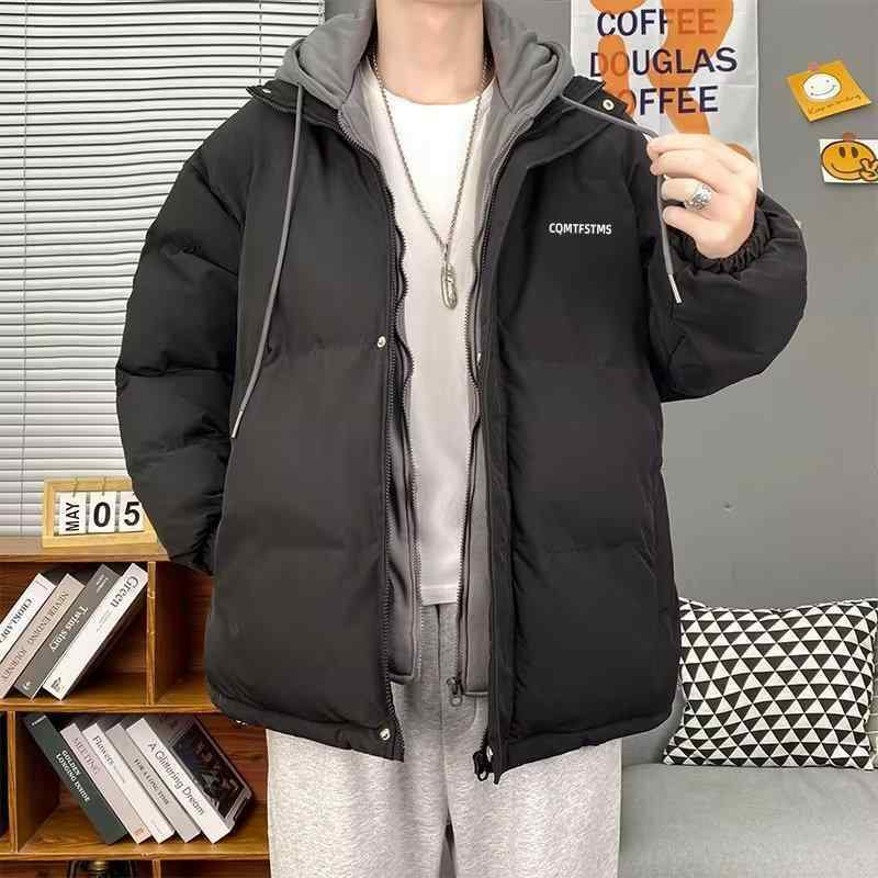 綿入りジャケット メンズ フード付き ポリエステル 中綿 防寒 アウター ジャンパー ブルゾン 秋冬 ピンク系 グレー ブルー ブラック カーキ