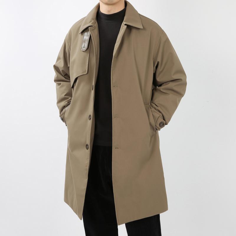 羽?服 メンズ 男性用 ビジネス カジュアル 防寒 アウター コート 中綿入り 700フィルパワー 85% ホワイトダックダウン ポリエステル 繊維 無地 コーヒー色 黒 ブラック 冬