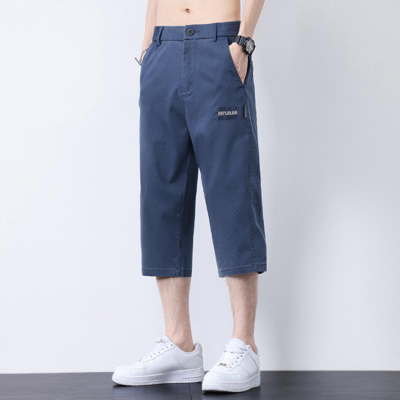 パンツ メンズ 7分丈パンツ 薄手 夏 接触冷感 イージーパンツ リラックスパンツ ストレート 無地 カーキ ネイビー ブラック グレー