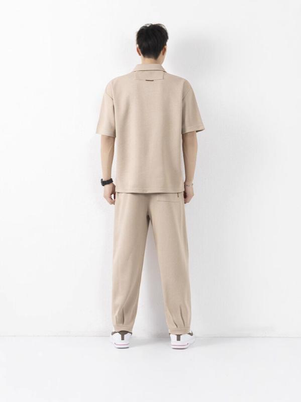 メンズ Ｔシャツ セットアップ 上下セット スポーツウェア カジュアル 綿100％ 半袖 ズボン ルームウェア 春夏 麻グレー ブラック カーキ 豆グリーン