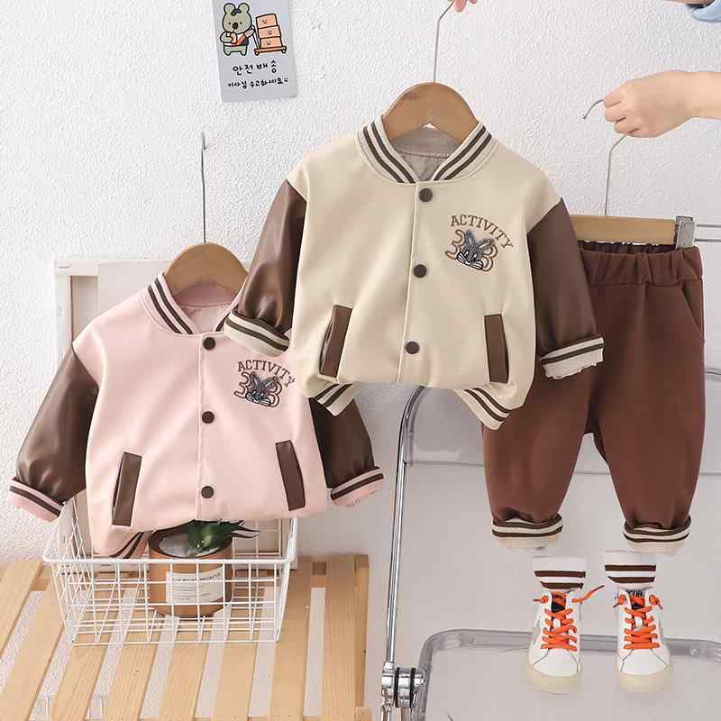 キッズ セットアップ 春秋 1歳 2歳 3歳 長袖 ブルゾン パンツ 上下 2点セット かわいい うさぎ カートーン ベビー服 ピンク色 ベージュ 80cm 90cm 100cm 110cm 120cm