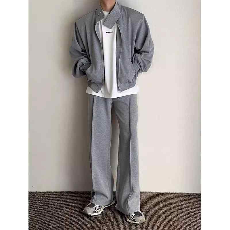 スウェット メンズ 男性用 セットアップ 秋物 上下セット ジャージ 普段使い 部屋着 無地 グレー ブラック ポリエステル