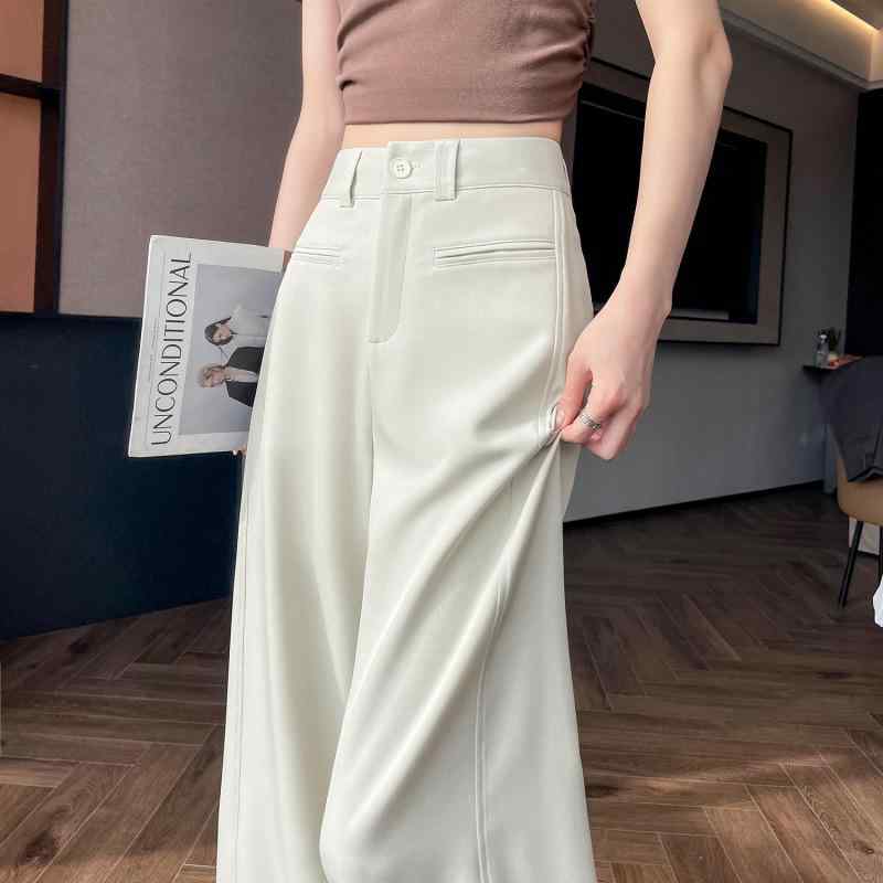 パンツ レディース 春夏 高見え ワイドパンツ スラックス ゆったり ストレート 落ち感 カジュアル 無地 S M L XL 2XL きれいめ オフィスカジュアル 通勤 韓国ファッション