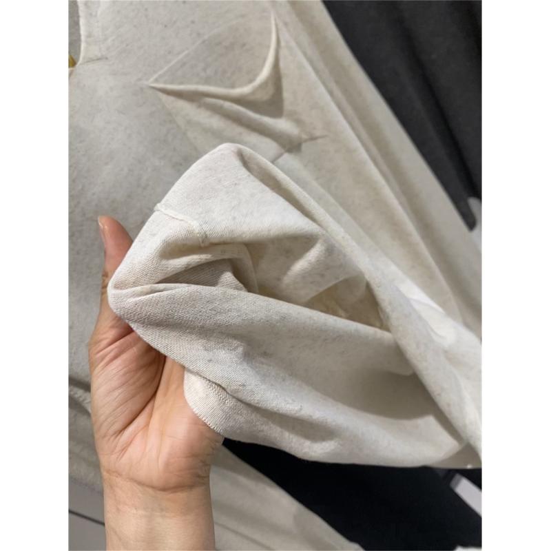 Tシャツ レディース 麻 リヨセルブレンド 薄手 Vネック ニット トップス 無地 長袖 燕麦色 グレー ホワイト ブルー 通勤着