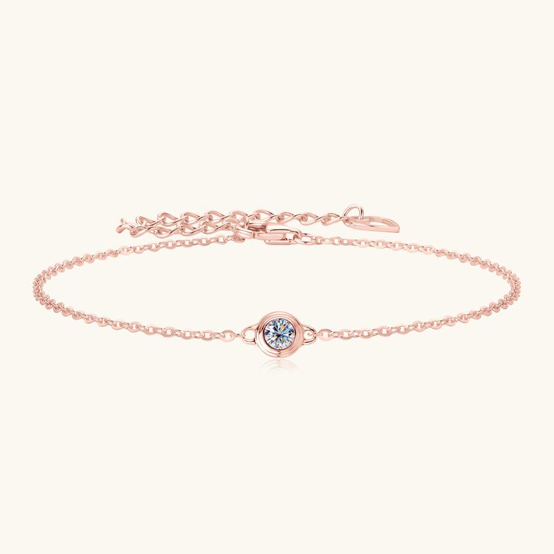 ブレスレット レディース 幾何学 925シルバー モアッサナイト 0.1ct 0.1ct+0.1ct INSスタイル トレンド ローズゴールド 金色 白色 手飾り アニバーサリー