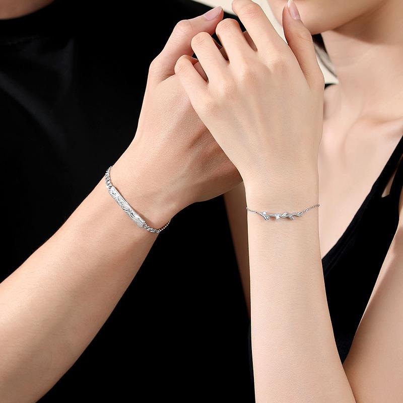 ブレスレット ペア S925 シルバー カップル 樹木モチーフ 小枝 シルバーアクセサリー 銀細工 恋人 プレゼント 4,788円