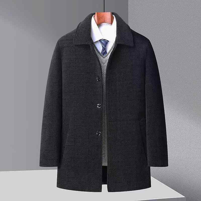 コート メンズ 男性用 秋冬 シニア 紳士服 ウール 毛皮襟 裏起毛 厚手 防寒 あったか 暖かい ビジネス カジュアル