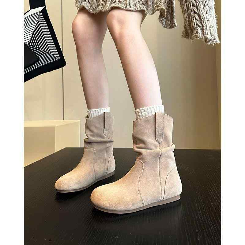 ブーツ レディース ショートブーツ 厚底 秋冬 スリッポン ラウンドトゥ 伸縮性 超繊維 履きやすい 杏色 イエロー 滑り止め 快適 歩きやすい 普段使い