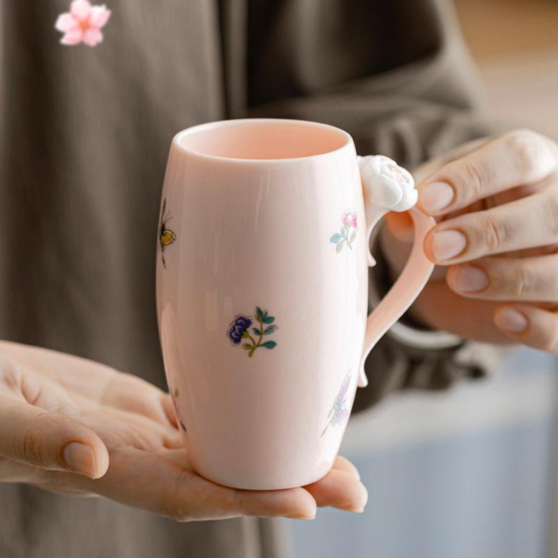 マグカップ レディース 陶器 ハンドメイド コーヒーカップ ティーカップ ミルクカップ かわいい パステルカラー