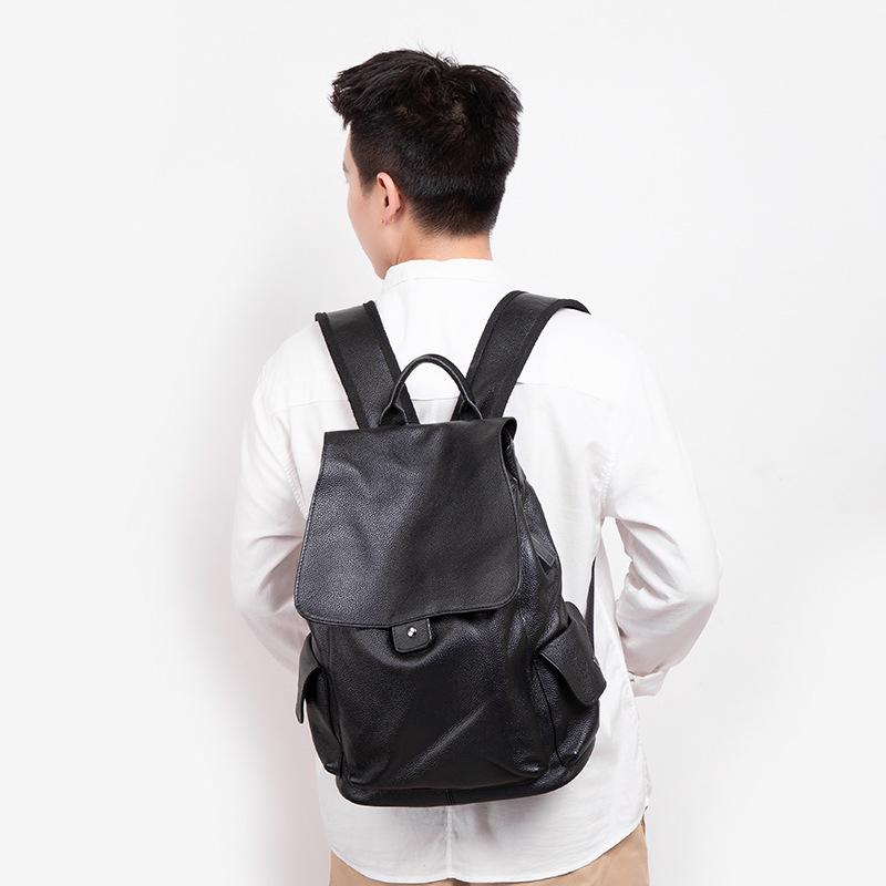 リュックサック メンズ 男性用 本革 ビジネスバッグ レザー バックパック 牛革 14インチPC対応 通勤 カジュアル 旅行 ブラック 通気性｜シャドーテール