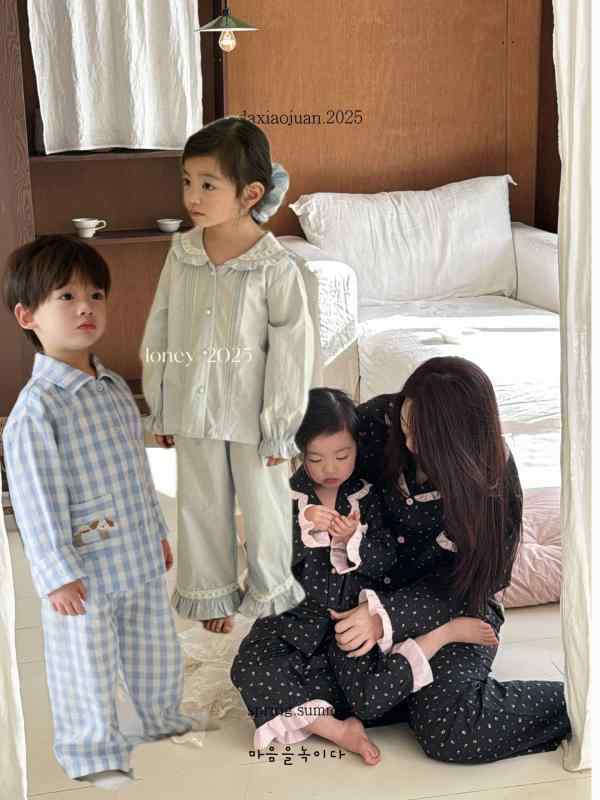 子供用パジャマ 上下セット ルームウェア 春夏 薄手 綿100％ 韓国風 キッズ ベビー 男の子 女の子 幼児 1歳 2歳 3歳 花柄 小犬 チェック柄 レース 90cm 100cm 110cm 120cm 130cm 140cm 150cm
