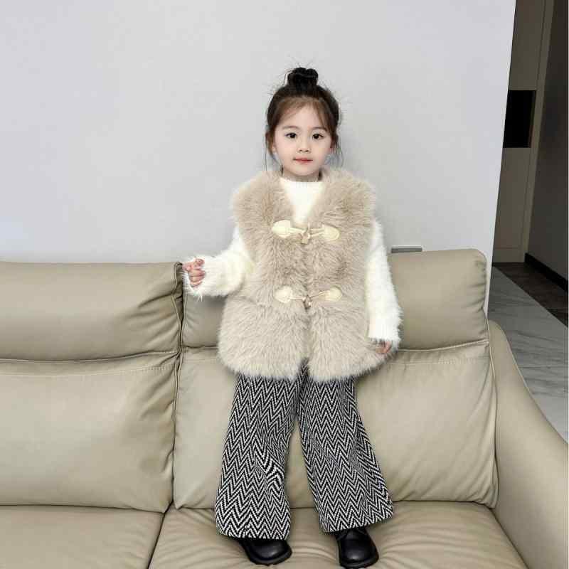 子供服 ベスト 女の子 フェイクファー モコモコ 防寒着 厚手 裏起毛 90 100 110 120 130 140 暖かい かわいい 冬