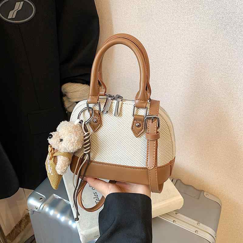ハンドバッグ レディース レトロ 配色 貝殻型 鞄 PU ショルダーバッグ 斜めがけ 通勤 無地 茶色 黒 ピンク系