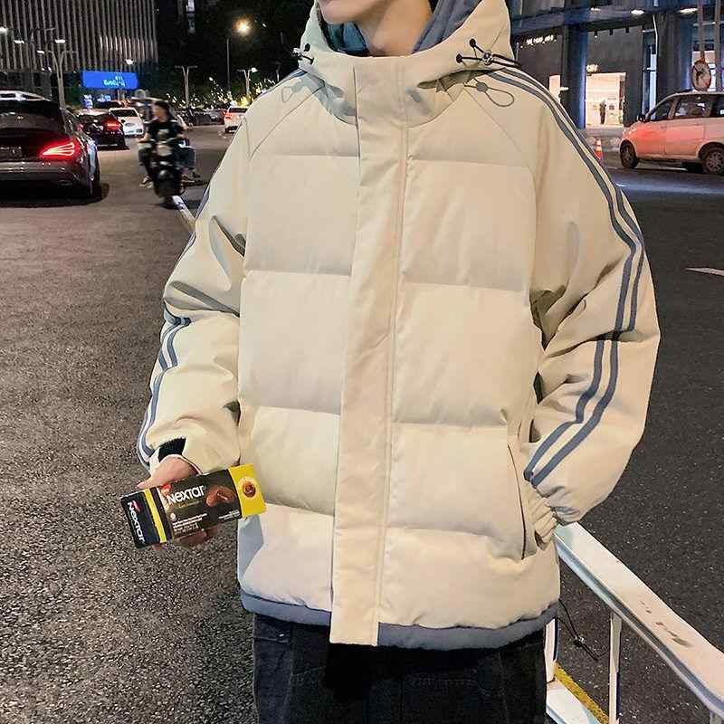 落ち込む上衣 メンズ アウター 冬期 中綿 防寒 ボンネット付き添い人 上衣 前掛け あったか ゆったり 黒いこと 青み カーキ ポリエステル