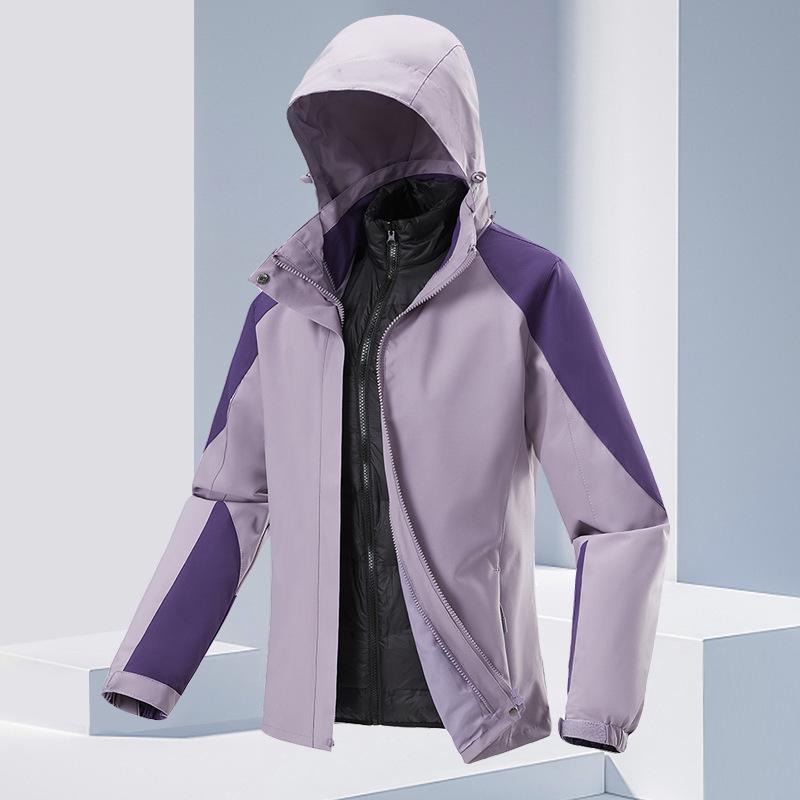 マウンテンパーカー メンズ レディース 3way 防寒着 撥水 防風 ジャケット インナーダウンセット 登山ウェア アウトドアウェア 秋冬 黒色 紺色 赤色 黄色 ピンク｜シャドーテール