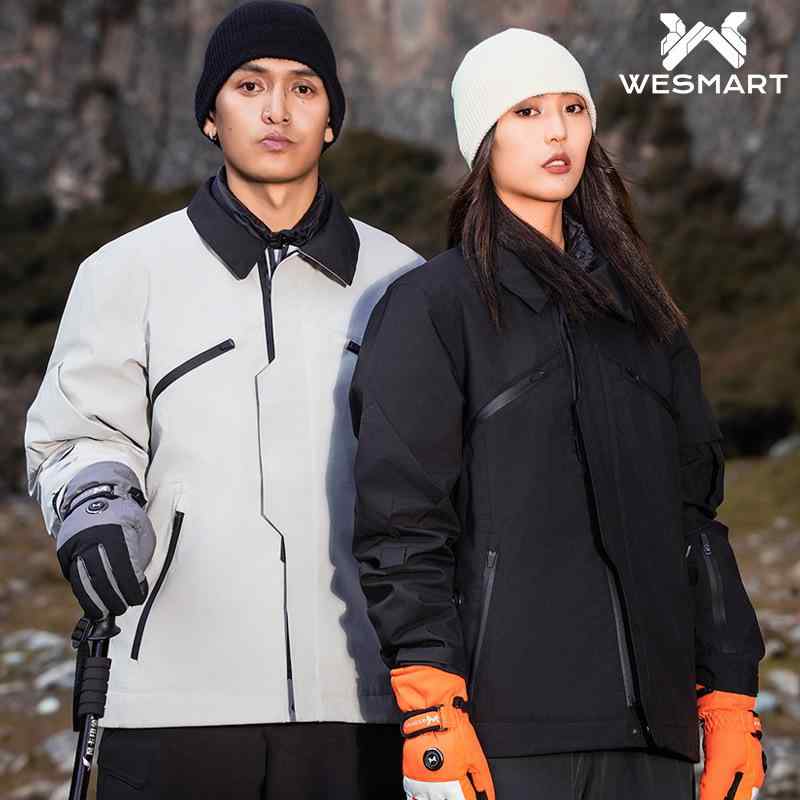 マウンテンパーカー 男女兼用 取り外し可能フード付き 防風 防水 スマートヒートジャケット スキーウェア アウトドア 登山 秋冬
