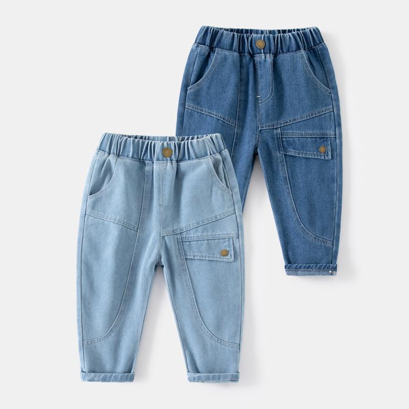子供用ジーンズ 長ズボン ボーイズ デニムパンツ 中腰 コットン 快適 柔らかい 春秋 カジュアル 普段使い 90cm 100cm 110cm 120cm 130cm