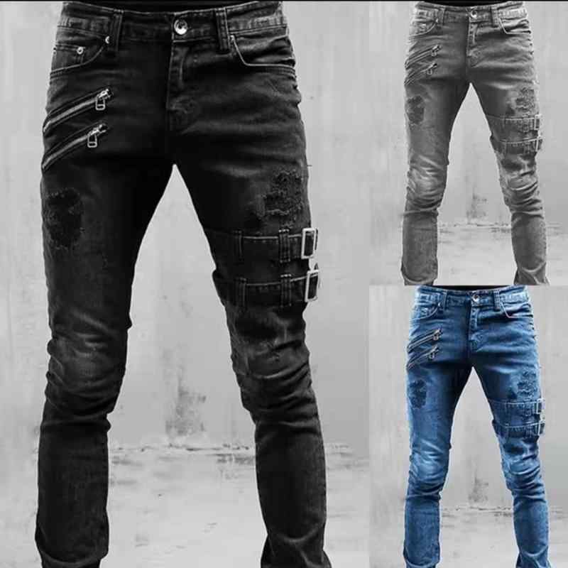 ジーンズ メンズ スキニージーンズ ダメージ加工 デニムパンツ ストレッチ ウォッシュ加工 ジーパン Gパン スリムフィット タイト 細身 黒 ブラック ブルー グレー