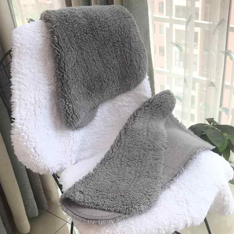 バスマット コットンマット 厚手 滑り止め 吸水 玄関マット 40*60cm 50*80cm 60*90cm 雪花白 气?灰