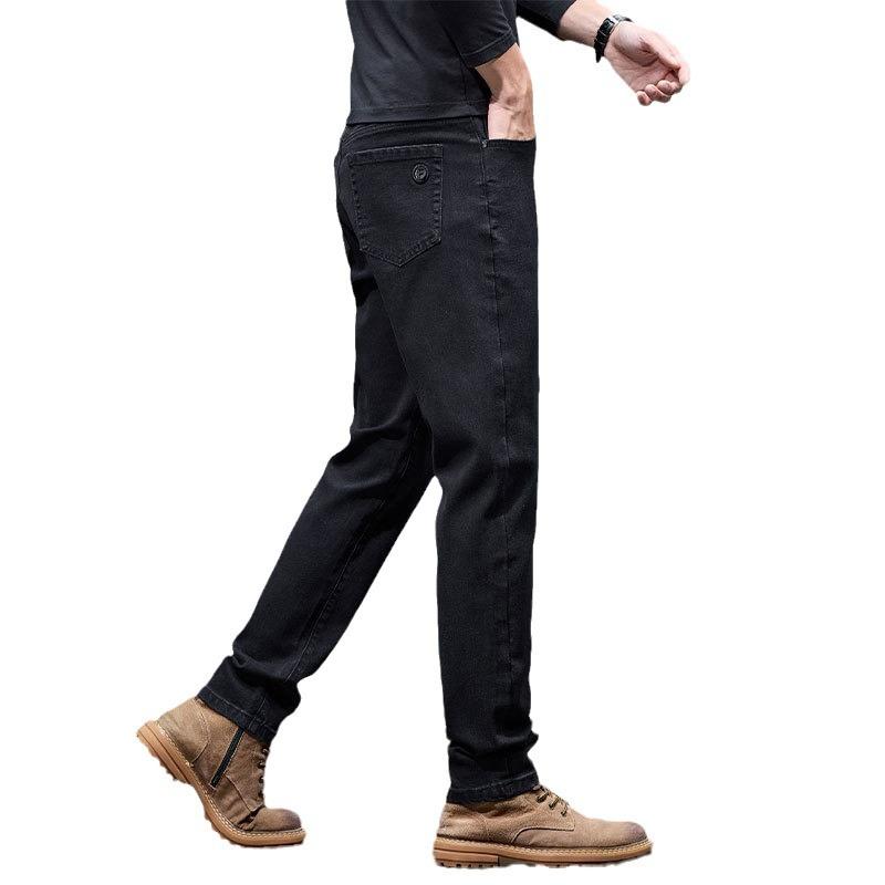 ジーンズ メンズ ストレート カーキ色 ズボン パンツ 男性用 ロングパンツ デニム 綿混紡 秋物 カジュアル スタイル 普段使い 伸縮性 ブラック グレー キャメル