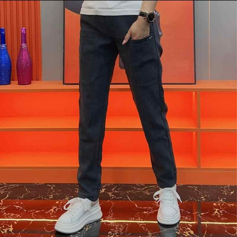カジュアルパンツ メンズ 男性用 秋冬 加厚 6ポケット コーデュロイパンツ ストライプ柄 スリム 細身 普段使い 部屋着 グレー ブラック 黒 ワインレッド コーヒー色 ブルー アイボリー 生成り色