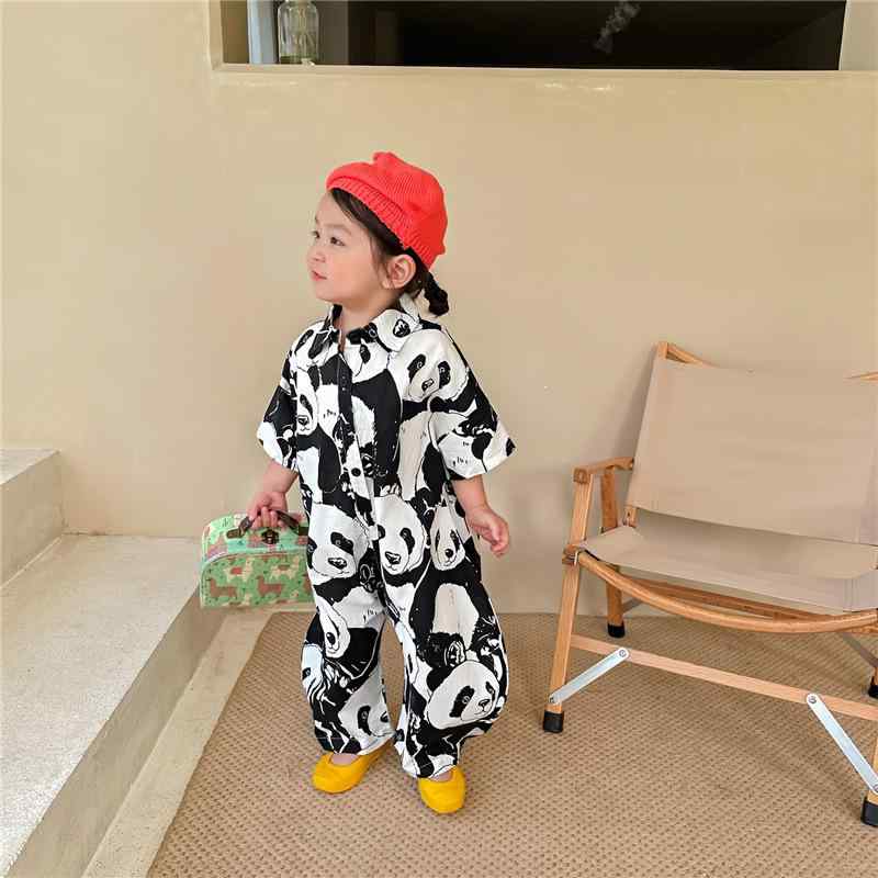 キッズ ベビー服 ロンパース 韓国風 子供服 春夏物 パンダ柄 コットン 100％ ハーレムパンツ 80cm 90cm 100cm 110cm 120cm 130cm