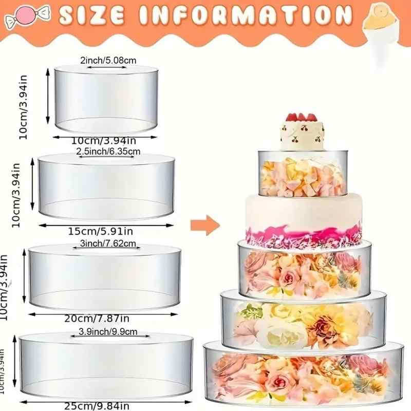 ケーキスタンド 円形 アクリル製 2個セット デザートスタンド ウェディング 誕生日 パーティー ディスプレイ