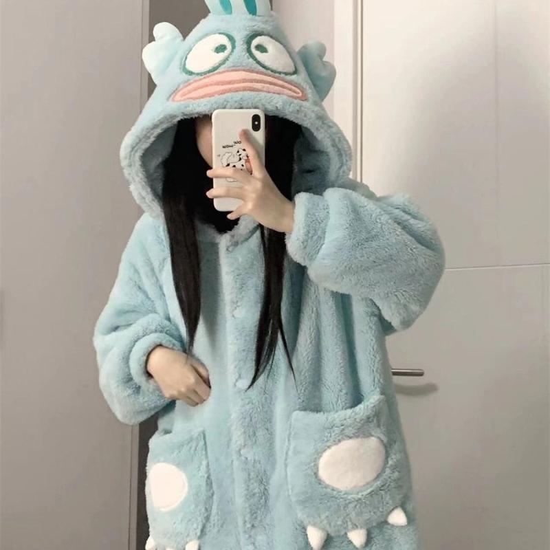パジャマ メンズ レディース ルームウェア 上下セット 珊瑚フリース 長袖 長ズボン フード付き アニマル おもしろ かわいい 秋冬 部屋着 寝間着 暖か 快適 小丑魚 コスプレ 仮装