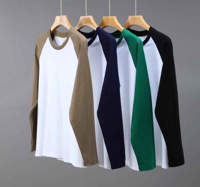 Tシャツ レディース メンズ 長袖 綿100% 切り替え クルーネック カットソー トップス 春夏 秋冬 カジュアル ストリート 白 黒 杏色 グレー