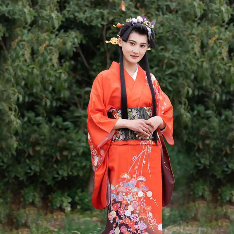 着物 レディース 和服 振袖 ポリエステル プリント 日本伝統衣装 民族衣装 コスプレ