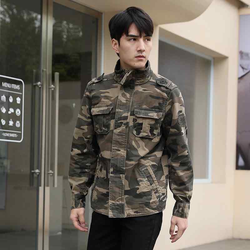 ジャケット メンズ アウター 迷彩 ミリタリー ジャンパー ブルゾン 長袖 秋冬 防寒 耐摩耗 カーキ グリーン 深緑｜シャドーテール
