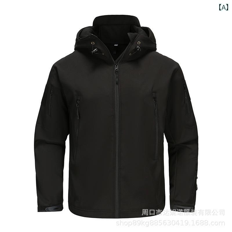 ジャケット メンズ 男性用 アウトドア ウェア 防寒 保温 迷彩柄 TAD 立襟 フリース 登山 秋冬 透湿 防水 防風 黒 グレー カーキ 軍緑(x500)｜シャドーテール