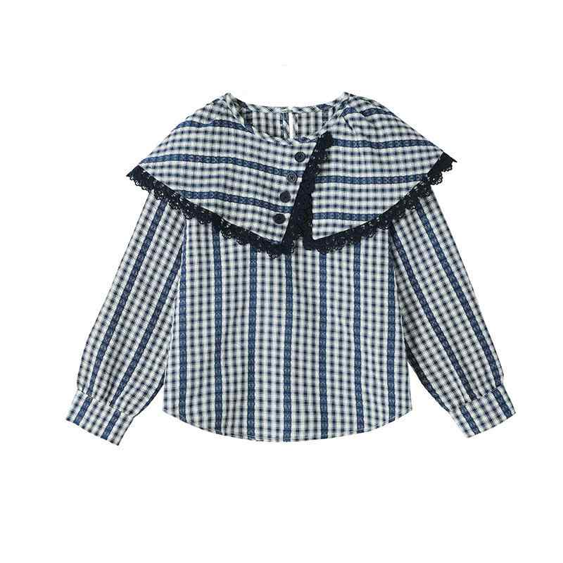 シャツ ガールズ 子供服 格子柄 襟付き 長袖 春秋 110cm 120cm 130cm 140cm 150cm 160cm 170cm