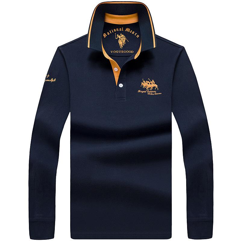 Tシャツ メンズ 長袖 ポロシャツ 襟付き コットン 刺しゅう トップス カットソー 紳士服 男性用 ビジネスカジュアル 春秋