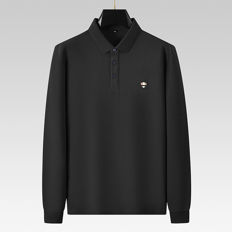 ポロシャツ メンズ 大きいサイズ コットン 混紡 襟付き スポーツ 長袖 Tシャツ 刺・墸 春秋 黒 上青 L XL 2XL 3XL 4XL 5XL 6XL