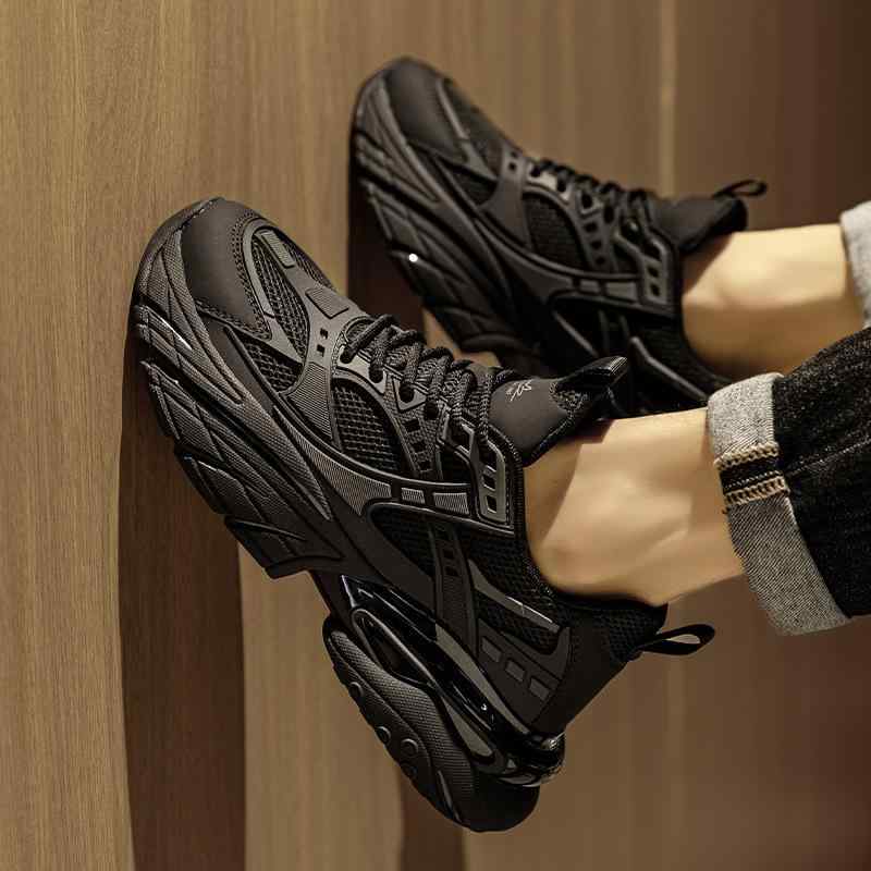 スニーカー メンズ 成人男性用 厚底 運動すること靴 駈けっくらシューズ 運動競技 心地好いシューズ 背が高い値段でなる 黒 黒いこと カーキ ベージュ 烏兎