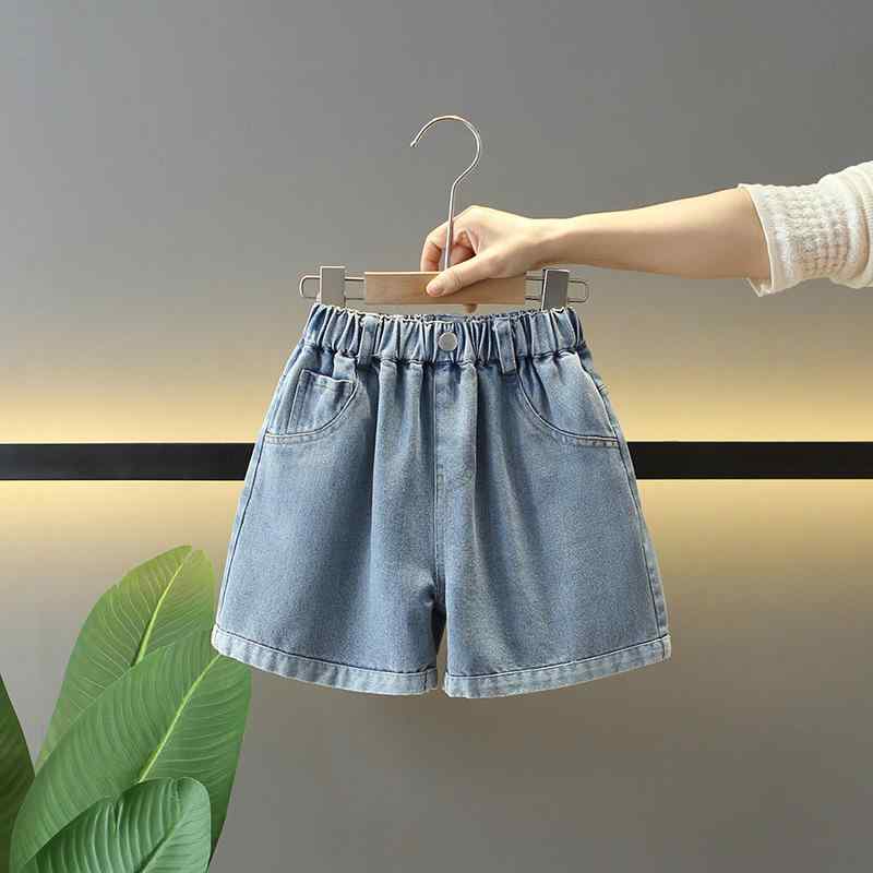 子供服 デニムショートパンツ 女の子 高学年 短パン ジーンズ 綿 B類 高腰 潮范 夏 ブルー