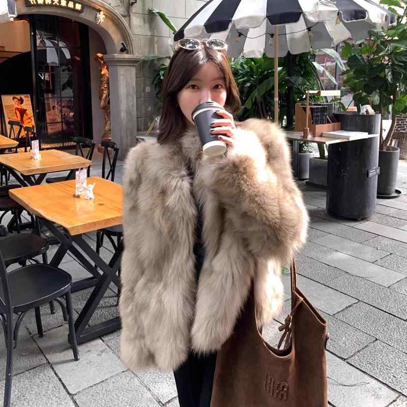 コート レディース フェイクファー ミドル丈 立襟 プリンセススリーブ シャギー エコファー アウター 秋冬 ブラウン ベージュ系