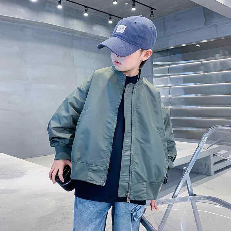 子供服 ジャケット キッズ 男の子 秋物 フライトジャケット スタジャン ジャンパー アウター 8歳以上 140cm以上 春秋 無地 迷彩 ミリタリー カジュアル