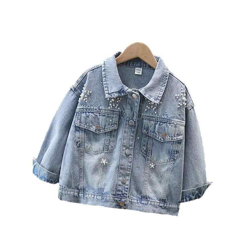 子供服 デニムジャケット 女の子 春秋 ブルゾン アウター ガールズ 子供用 デニム ジャケット トップス 通園 通学 ブラック系