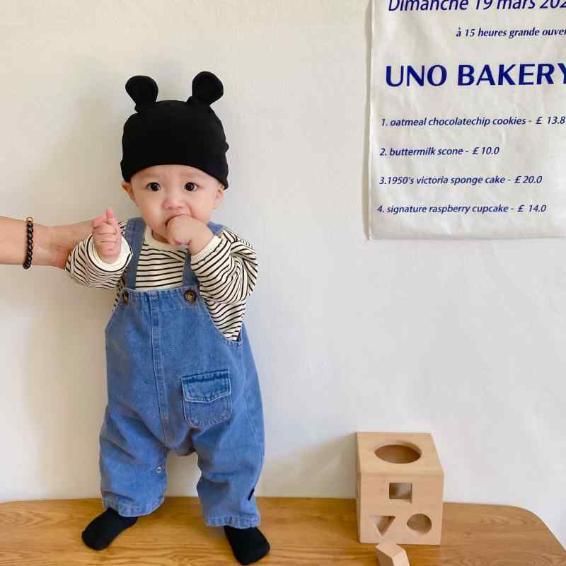 ベビー キッズ デニム オーバーオール セットアップ 新生児 赤ちゃん ベビー服 つなぎ ノースリーブ 春秋 男女兼用 綿